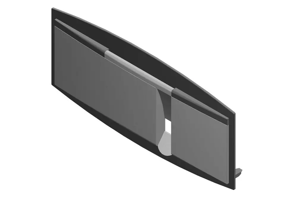 BOSCH Blende in hellgrau, flach und oval geformt, mit einer mittigen Öffnung. Geeignet für den Einsatz in einer entsprechenden Vorrichtung oder Montage.